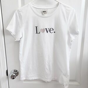 Pact women 100% organic cotton "Love" White Graphic short sleeves Tee